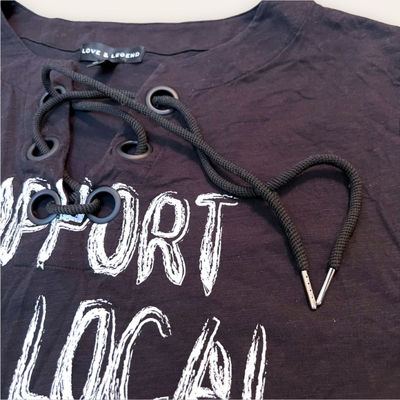 Addition Elle - Love & Legend Black Graphic Tee, “Support Your Local Girl Gang” - Picture 7 of 11